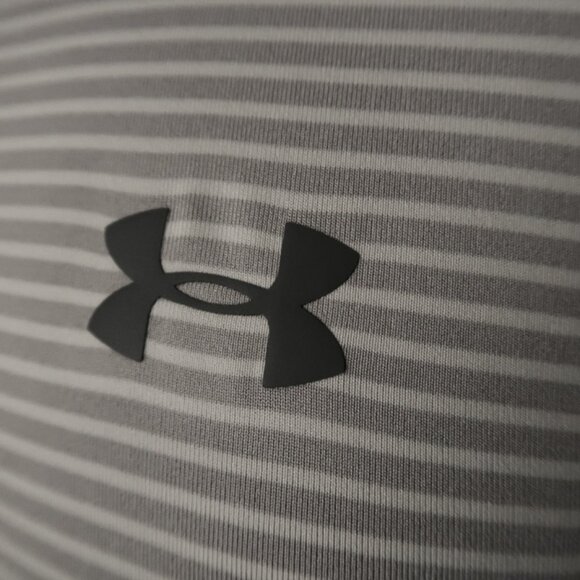 Under Armour HeatGear Gray Striped Polo (M) OMG! ⛳️ - Picture 7 of 9